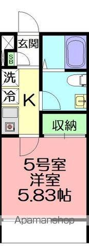 DEN三郷中央(1K/1階)の間取り写真