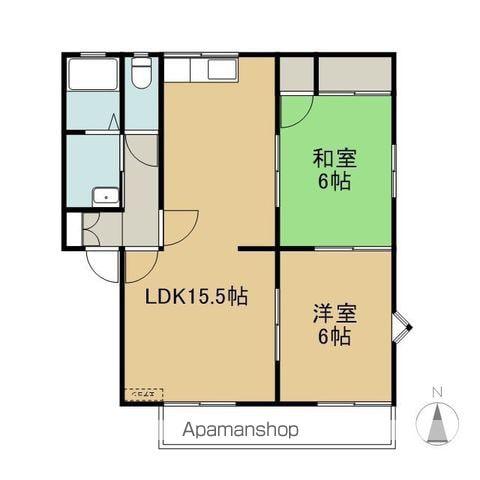 リバーハイツ鶴ケ峯B棟(2LDK/2階)の間取り写真