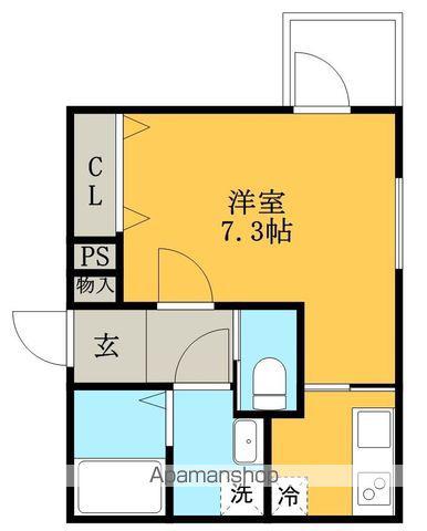 CASA BIANCA(1K/1階)の間取り写真