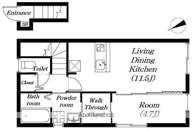 リミットメイク(1LDK/2階)の間取り写真
