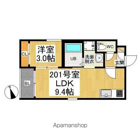 REGALEST GRANノース(1LDK/2階)の間取り写真