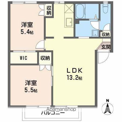 フレグランス・ニュービレッジ(2LDK/1階)の間取り写真