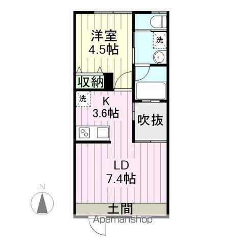 LAND新田東(1LDK/2階)の間取り写真