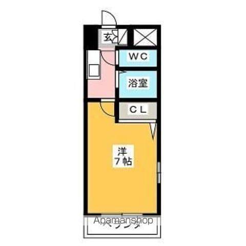 シーズンコート瀬戸(1K/1階)の間取り写真