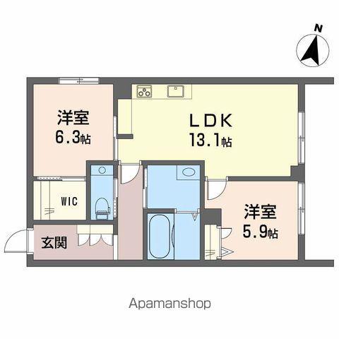 KANON岩崎(2LDK/1階)の間取り写真