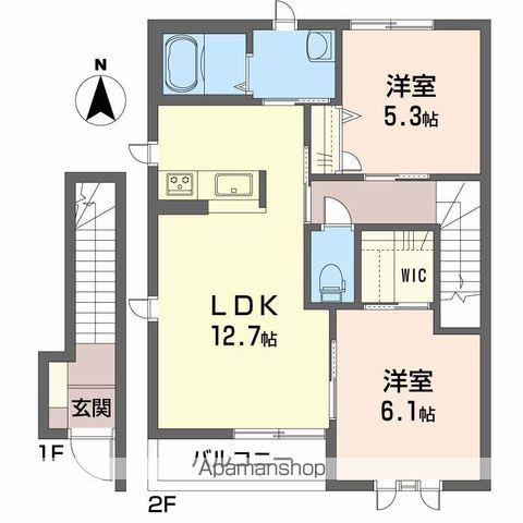オッホC(2LDK/2階)の間取り写真