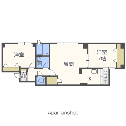 PEACEAVENUESHIRASAKI(2LDK/6階)の間取り写真