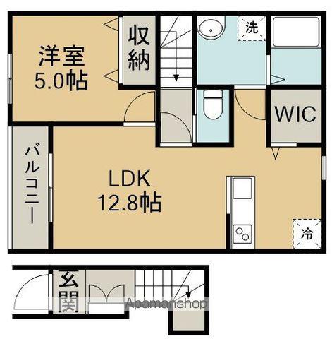 リーブルファイン北坂戸駅前(1LDK/2階)の間取り写真