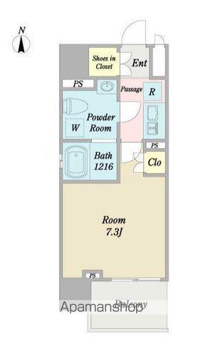 プライマル西大島小名木川(1K/6階)の間取り写真