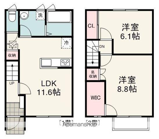 ナチューレ竜南　Ｓ棟(2LDK)の間取り写真