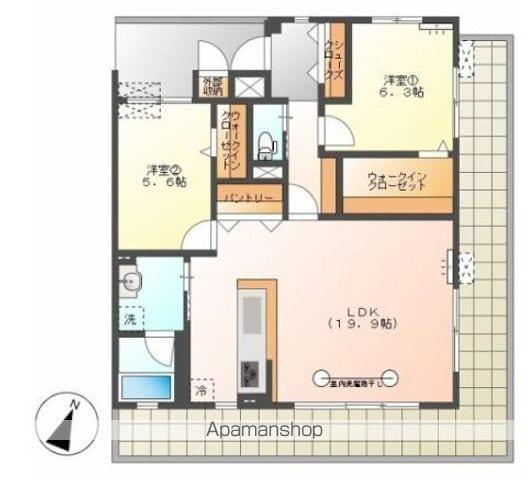 パルクエンテ(2LDK/1階)の間取り写真