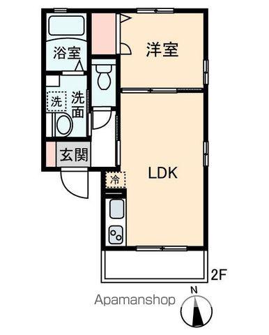メゾン・ド・マロン(1LDK/2階)の間取り写真