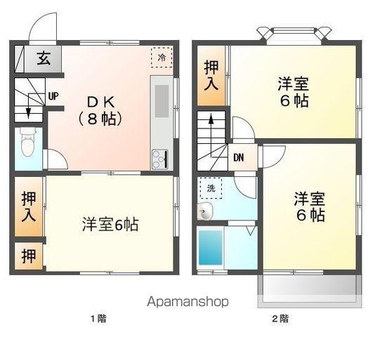 ルーミー牛久43号館(3DK/1階)の間取り写真