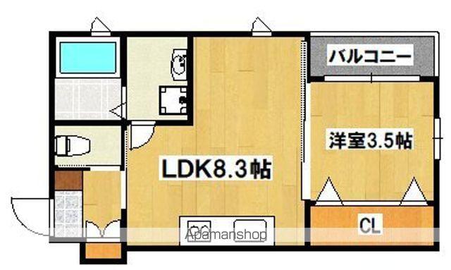 岩伸リバーコート住吉(1LDK/1階)の間取り写真