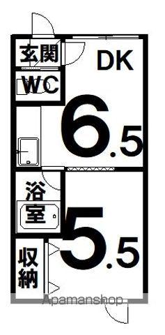 コーポミヤサカ(1DK/2階)の間取り写真