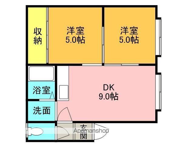 コーポ和(2DK/2階)の間取り写真