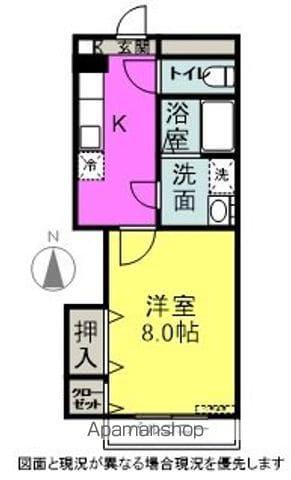 ブレイン吉田原(1K/3階)の間取り写真