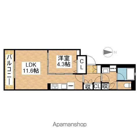 NODE プラス TSURUMAI(1LDK/4階)の間取り写真