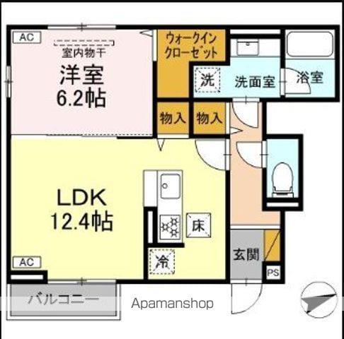 SUN-IRIS(1LDK/1階)の間取り写真
