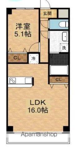 アベニール(1LDK/2階)の間取り写真