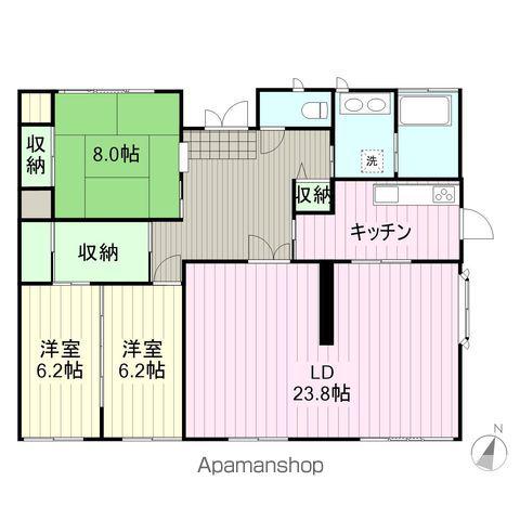 仙台市地下鉄南北線 北四番丁駅 徒歩8分 1階建 築35年(3LDK)の間取り写真