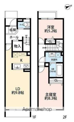 アムールSⅡ(2LDK/1階)の間取り写真