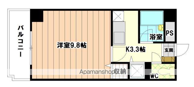 ウインサム和白(1K/4階)の間取り写真