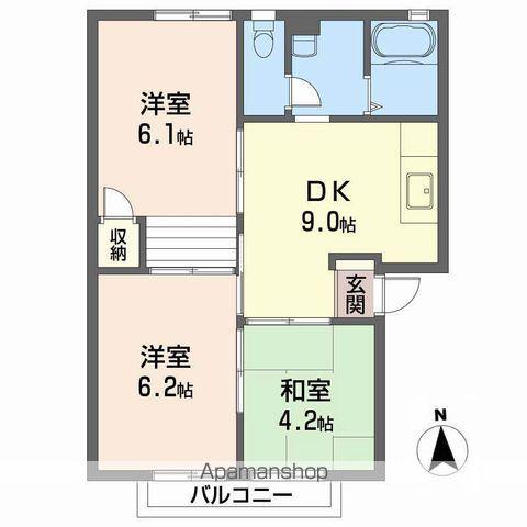 ファミール川原(3DK/2階)の間取り写真