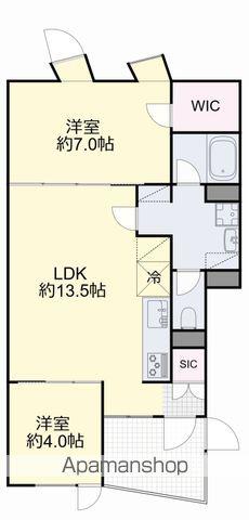 ETENA中仙道西 北棟(2LDK/3階)の間取り写真
