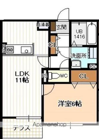 サンクラート(1LDK/1階)の間取り写真