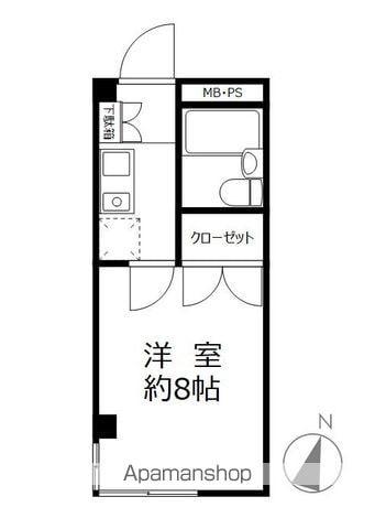 ビューシティ津田沼(1K/3階)の間取り写真