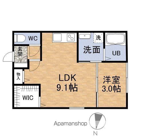 インテグラル大願寺(1LDK/1階)の間取り写真