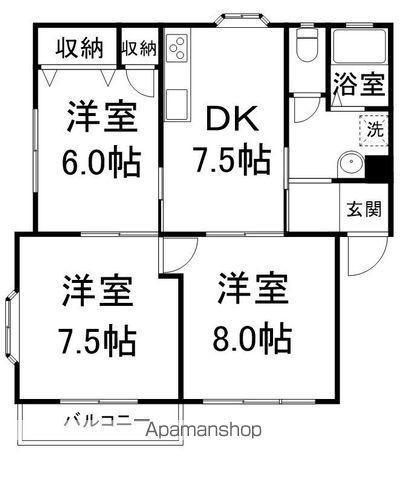 エクセルタウン2番館(3DK/2階)の間取り写真