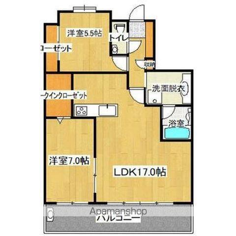 ラ・カーサグランデ加治屋町(2LDK/3階)の間取り写真