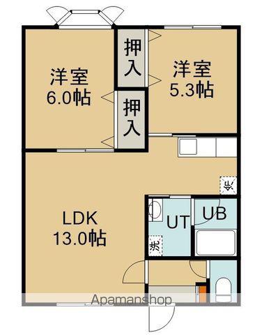 シャルム大谷(2LDK/1階)の間取り写真