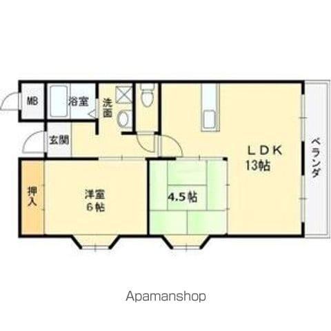 メゾンツインウィン二番館(2LDK/3階)の間取り写真