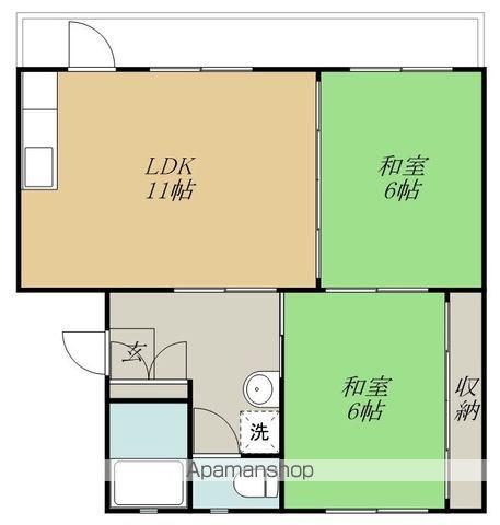 コーポアムール(2LDK/2階)の間取り写真