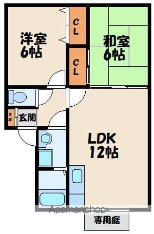 メロディビューラー(2LDK/2階)の間取り写真