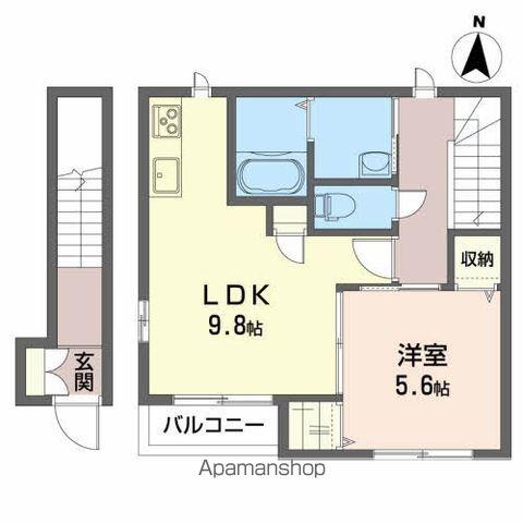 カーサ プレジール(1LDK/2階)の間取り写真