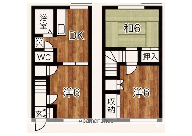ホワイトハウス10(3DK/1階)の間取り写真
