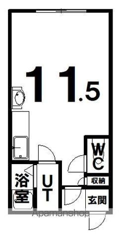 住吉ウィローハイツ(ワンルーム/1階)の間取り写真