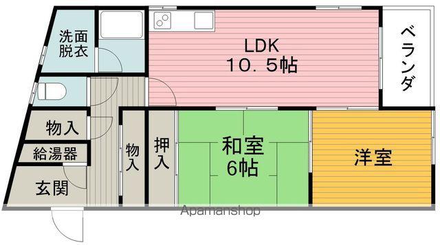 リンデン北桜塚(2LDK/2階)の間取り写真