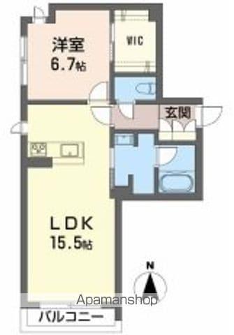 シャーメゾン 四季彩(1LDK/2階)の間取り写真