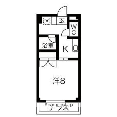 リヴェール白山(1K/1階)の間取り写真