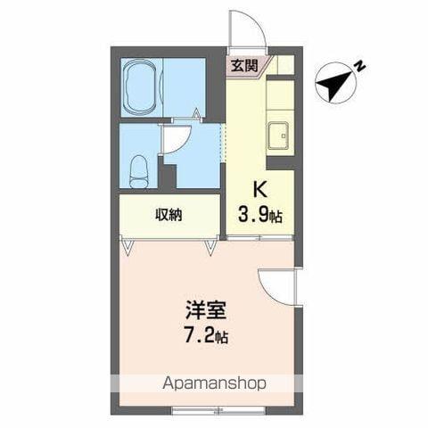 ウエストコート(1K/1階)の間取り写真