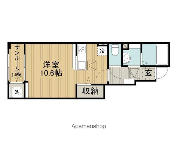 エクラテラス B(ワンルーム/1階)の間取り写真