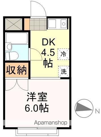 メゾン落合(1DK/2階)の間取り写真