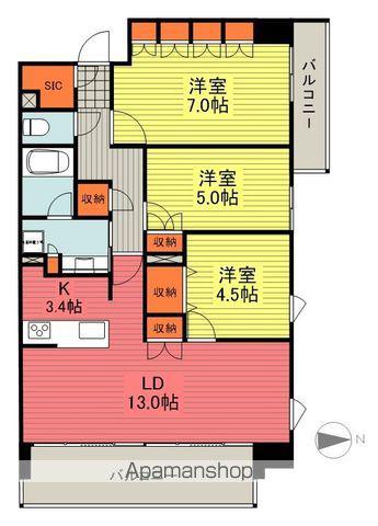 レーベン福島ONE TOWER(3LDK/12階)の間取り写真