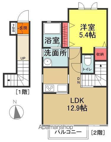 クレールJ(1LDK/2階)の間取り写真