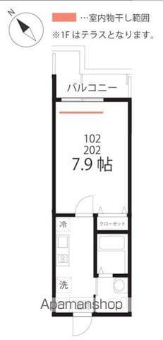 ハーミットクラブハウスメニャン(1K/2階)の間取り写真